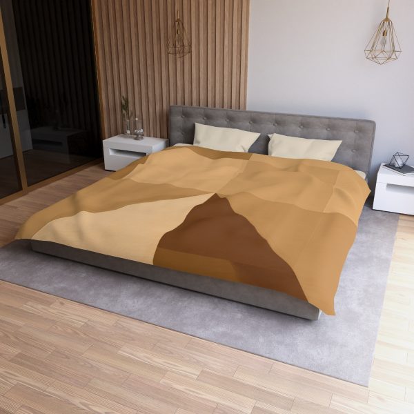 Soft Geometric Pyramid 01 in Honey Yellow Tone - Microfiber Duvet Cover - Image 24