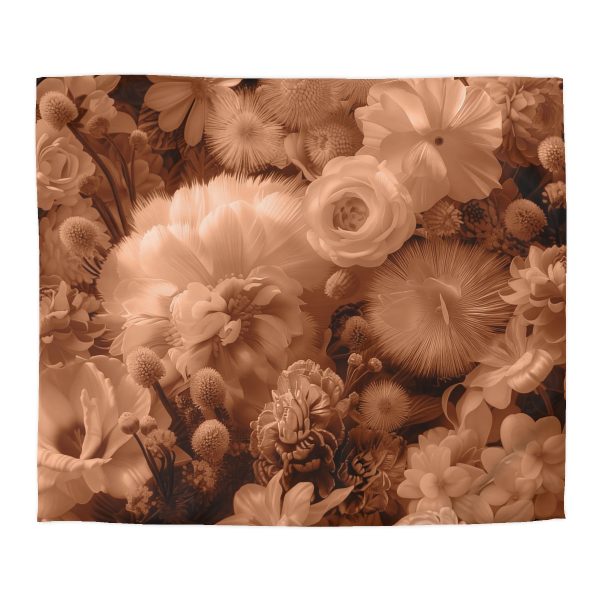 Lustrous Peach Fuzz Tone Baroque Floral 01 - Microfiber Duvet Cover - Image 22