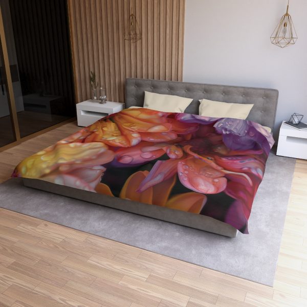 Bright Fantasy Floral 04 - Microfiber Duvet Cover - Image 3