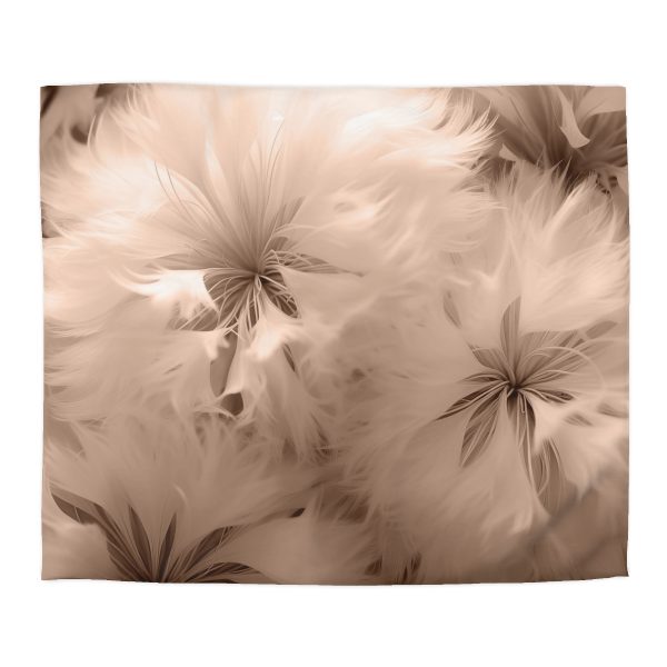 Soft Fantasy Feather Puffs in Peach Puree Tone - Microfiber Duvet Cover - Image 19