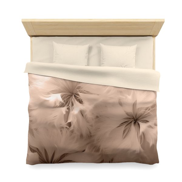 Soft Fantasy Feather Puffs in Peach Puree Tone - Microfiber Duvet Cover - Image 20