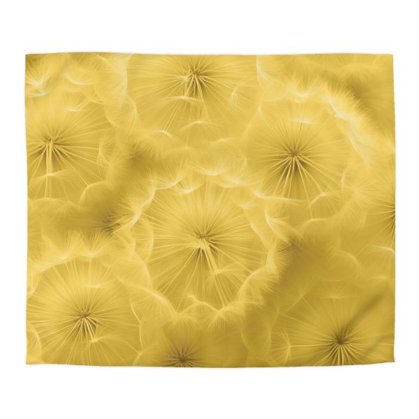 Dandelion Down Motif in Super Lemon Tone - Microfiber Duvet Cover - Image 22