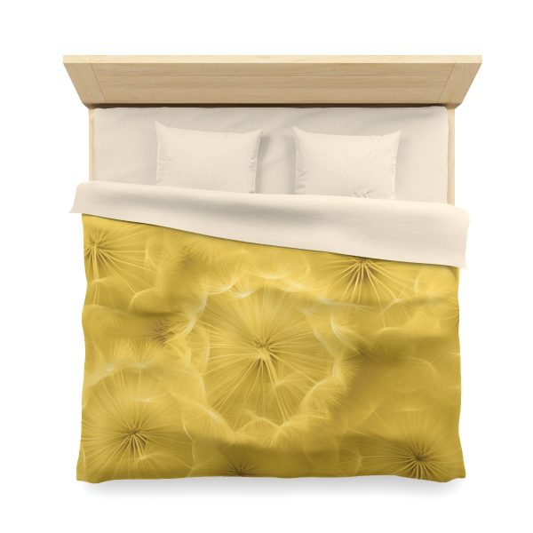 Dandelion Down Motif in Super Lemon Tone - Microfiber Duvet Cover - Image 23