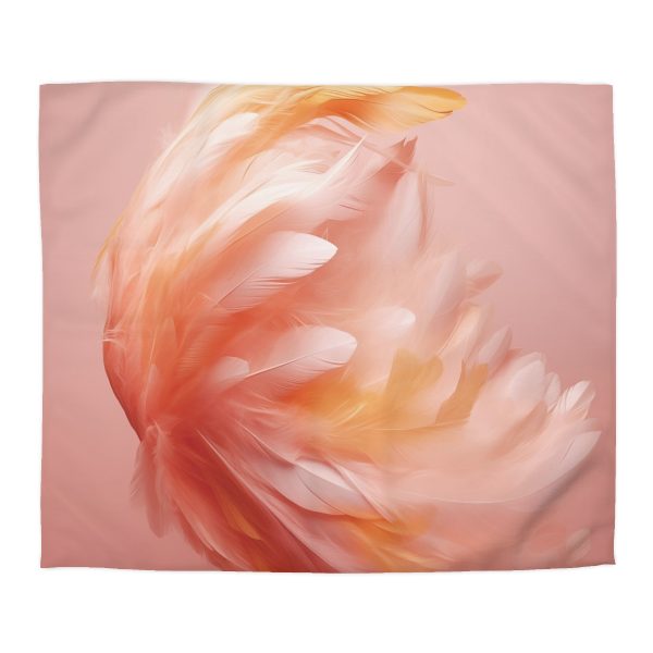 Lovely Fuzzy Feathers in Peach 02 - Microfiber Duvet Cover - Image 22