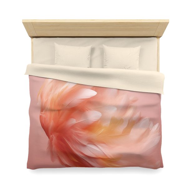 Lovely Fuzzy Feathers in Peach 02 - Microfiber Duvet Cover - Image 23