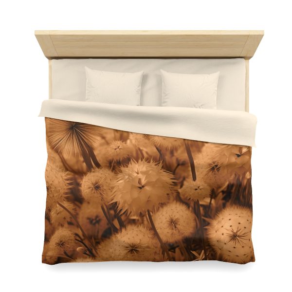 Dandelion Dream in Sunkissed Peach - Microfiber Duvet Cover