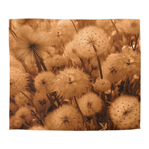 Dandelion Dream in Sunkissed Peach - Microfiber Duvet Cover - Image 2