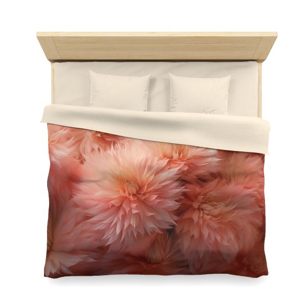 Lovely Fuzzy Buds in Peach 02 - Microfiber Duvet Cover - Image 20