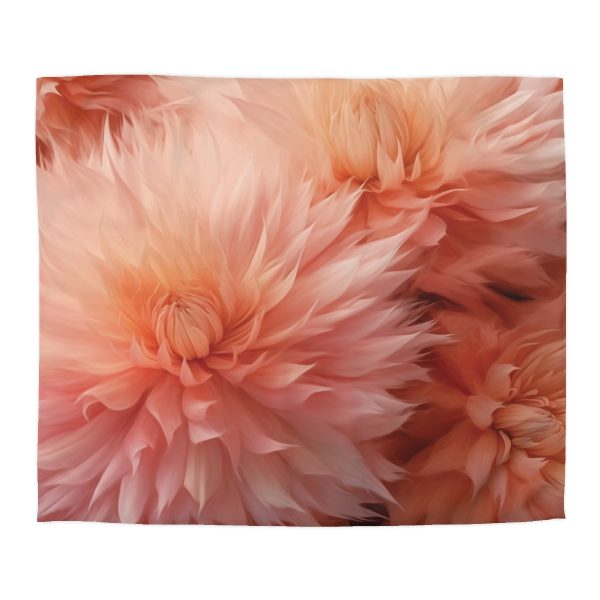 Lovely Fuzzy Buds in Peach 01 - Microfiber Duvet Cover - Image 2