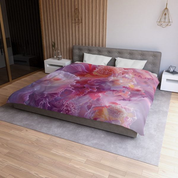 Floral Nebula 05 - Microfiber Duvet Cover - Image 3