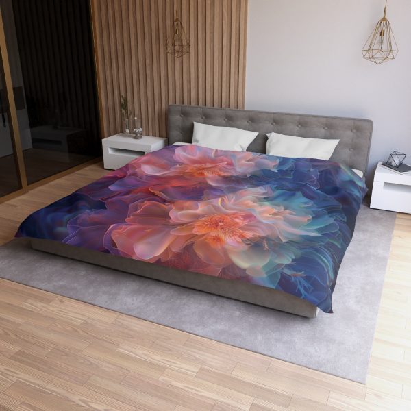 Floral Nebula 09 - Microfiber Duvet Cover - Image 3