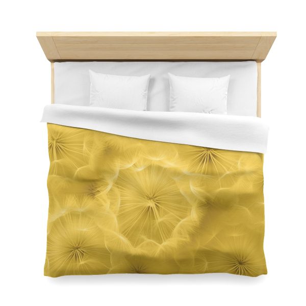 Dandelion Down Motif in Super Lemon Tone - Microfiber Duvet Cover