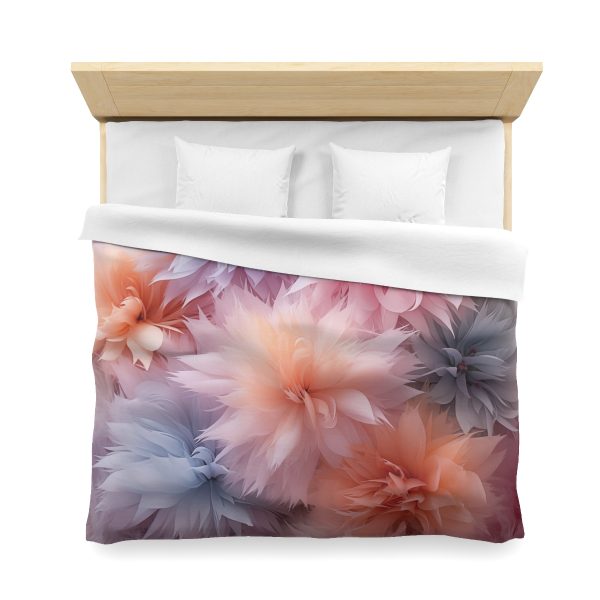 Pastel Palette Fantasy Feather Puffs - Microfiber Duvet Cover