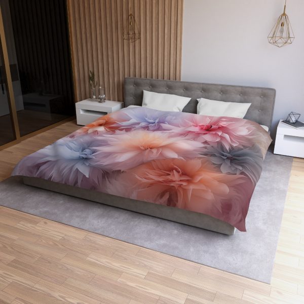 Pastel Palette Fantasy Feather Puffs - Microfiber Duvet Cover - Image 3