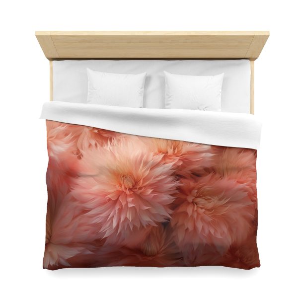 Lovely Fuzzy Buds in Peach 02 - Microfiber Duvet Cover