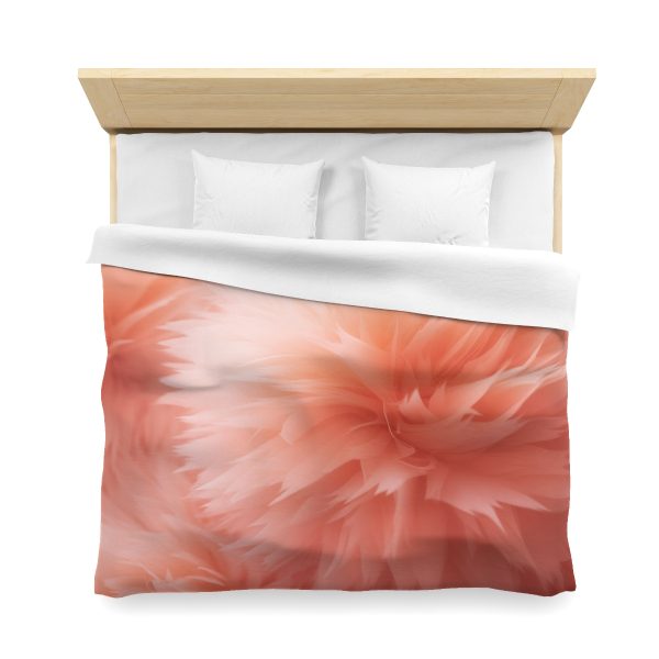 Lovely Fuzzy Buds in Peach 03 - Microfiber Duvet Cover