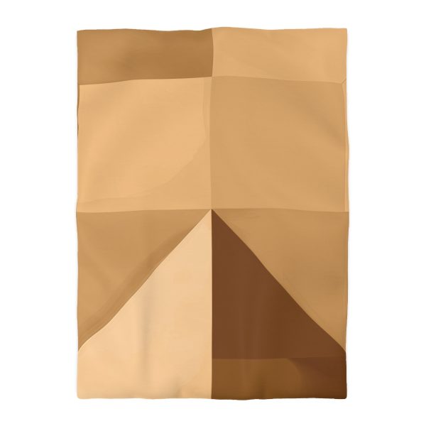 Soft Geometric Pyramid 01 in Honey Yellow Tone - Microfiber Duvet Cover - Image 10