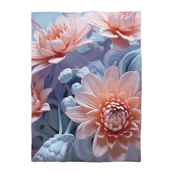 Foamy Floral Fusion 02 - Microfiber Duvet Cover - Image 10