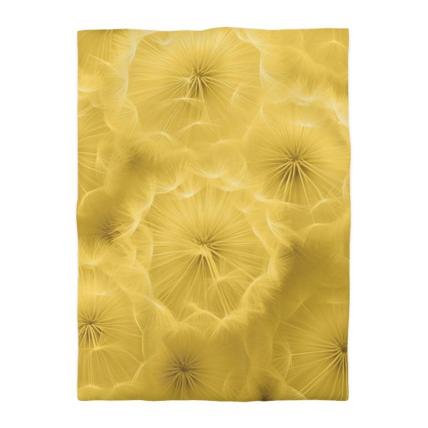 Dandelion Down Motif in Super Lemon Tone - Microfiber Duvet Cover - Image 10