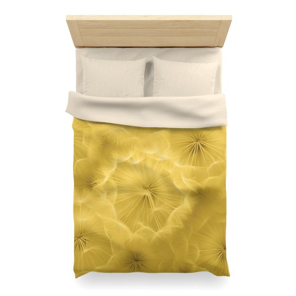 Dandelion Down Motif in Super Lemon Tone - Microfiber Duvet Cover - Image 11