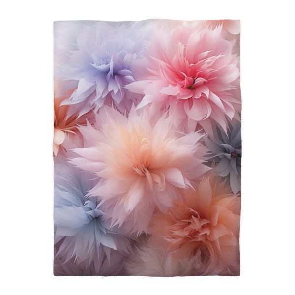 Pastel Palette Fantasy Feather Puffs - Microfiber Duvet Cover - Image 10