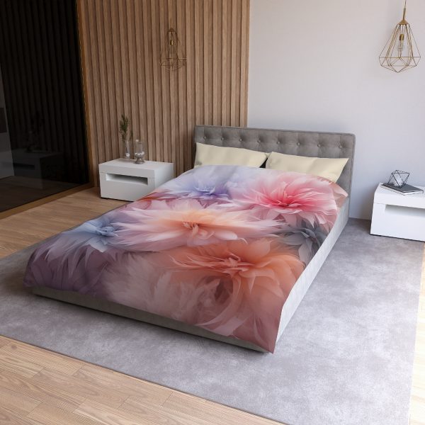 Pastel Palette Fantasy Feather Puffs - Microfiber Duvet Cover - Image 12