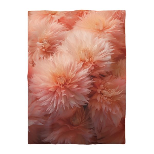 Lovely Fuzzy Buds in Peach 02 - Microfiber Duvet Cover - Image 10