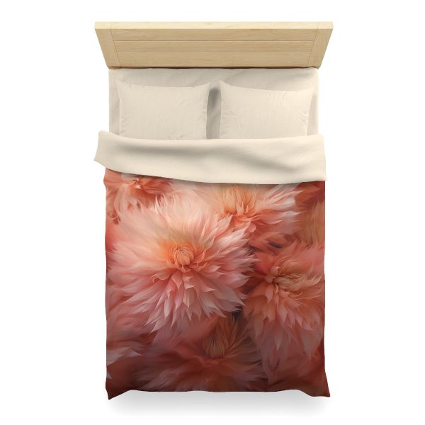 Lovely Fuzzy Buds in Peach 02 - Microfiber Duvet Cover - Image 11