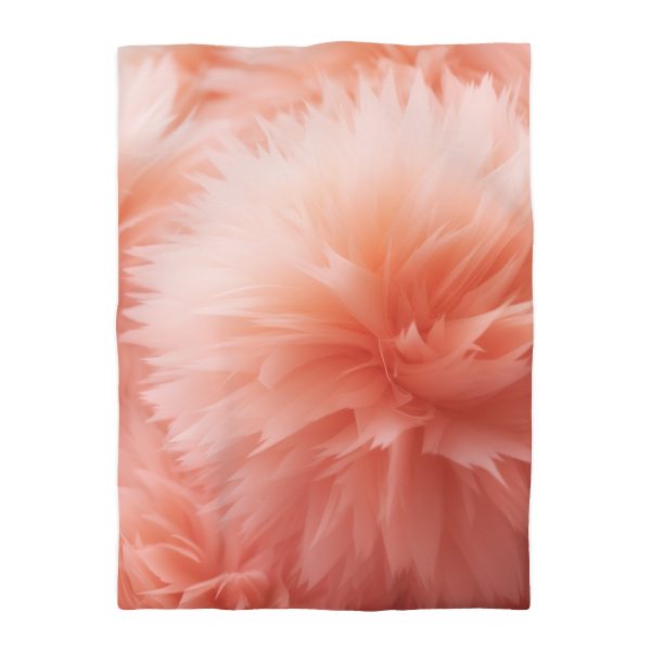 Lovely Fuzzy Buds in Peach 03 - Microfiber Duvet Cover - Image 10