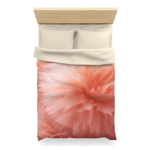 Lovely Fuzzy Buds in Peach 03 - Microfiber Duvet Cover - Image 11