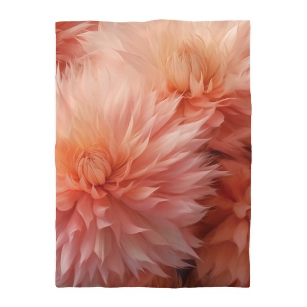 Lovely Fuzzy Buds in Peach 01 - Microfiber Duvet Cover - Image 10