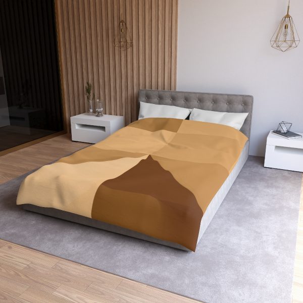 Soft Geometric Pyramid 01 in Honey Yellow Tone - Microfiber Duvet Cover - Image 15