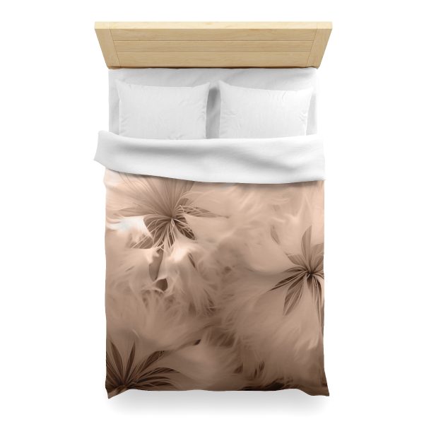 Soft Fantasy Feather Puffs in Peach Puree Tone - Microfiber Duvet Cover - Image 14