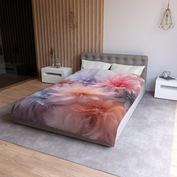 Pastel Palette Fantasy Feather Puffs - Microfiber Duvet Cover - Image 15