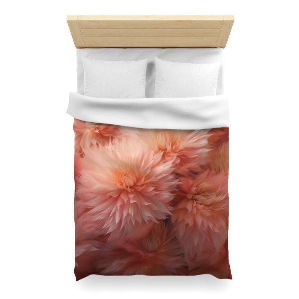 Lovely Fuzzy Buds in Peach 02 - Microfiber Duvet Cover - Image 14