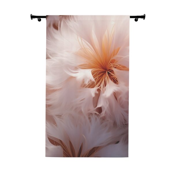 Soft Fantasy Feather Puffs - Left Side Blackout Window Curtains (1 Piece)