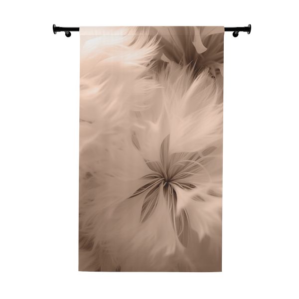 Soft Fantasy Feather Puffs in Peach Puree Tone - Right Side Blackout Window Curtains (1 Piece)