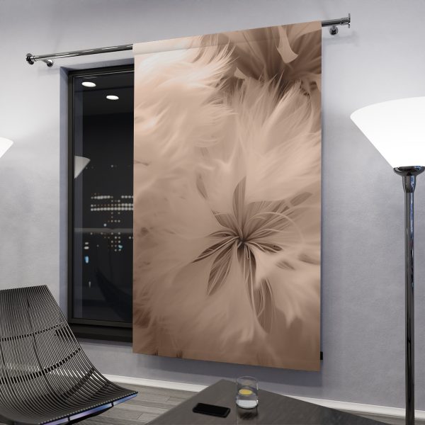 Soft Fantasy Feather Puffs in Peach Puree Tone - Right Side Blackout Window Curtains (1 Piece) - Image 3