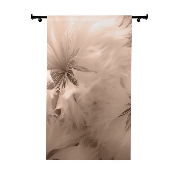 Soft Fantasy Feather Puffs in Peach Puree Tone - Single Panel Blackout Window Curtains (1 Piece)