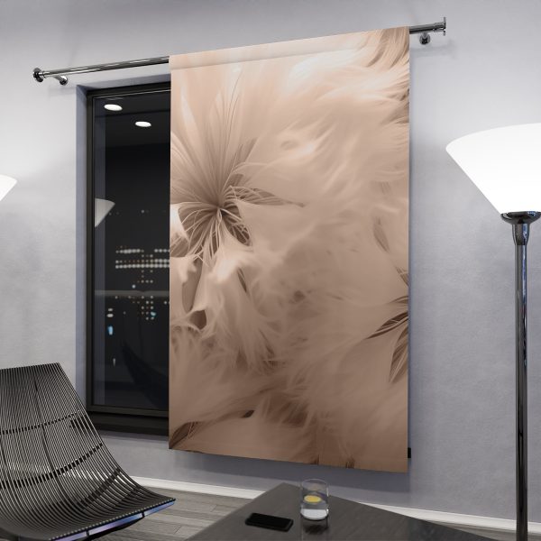 Soft Fantasy Feather Puffs in Peach Puree Tone - Single Panel Blackout Window Curtains (1 Piece) - Image 3