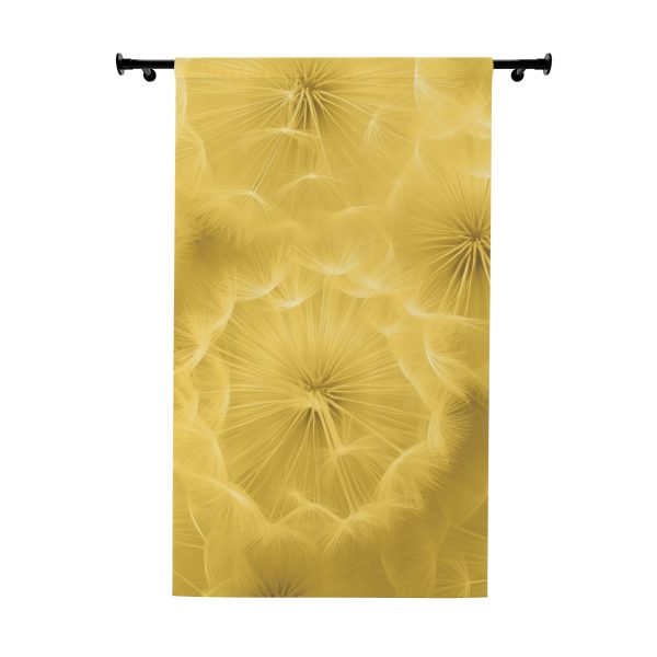 Dandelion Down Motif in Super Lemon Tone - Single Panel Blackout Window Curtains (1 Piece)