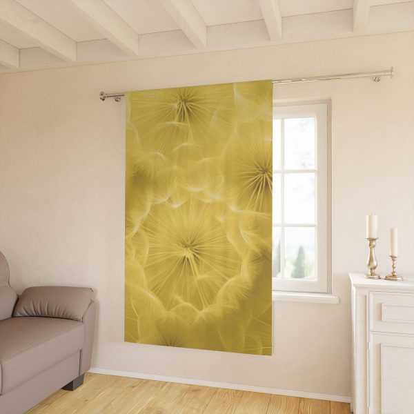 Dandelion Down Motif in Super Lemon Tone - Single Panel Blackout Window Curtains (1 Piece) - Image 2