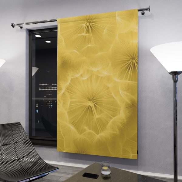 Dandelion Down Motif in Super Lemon Tone - Single Panel Blackout Window Curtains (1 Piece) - Image 3