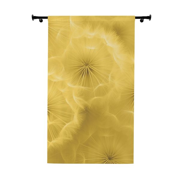 Dandelion Down Motif in Super Lemon Tone - Right Side Blackout Window Curtains (1 Piece)