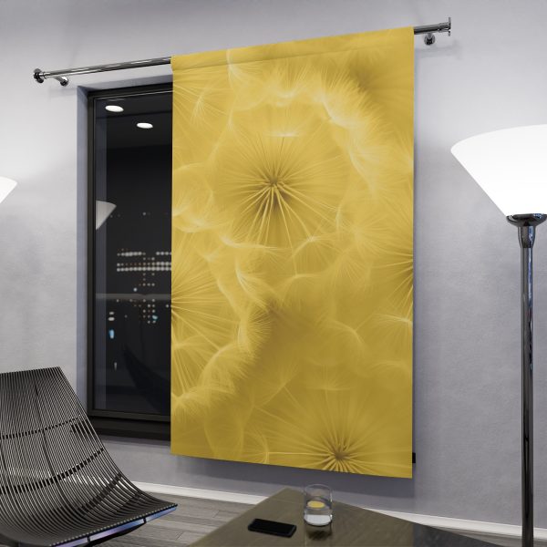 Dandelion Down Motif in Super Lemon Tone - Right Side Blackout Window Curtains (1 Piece) - Image 3