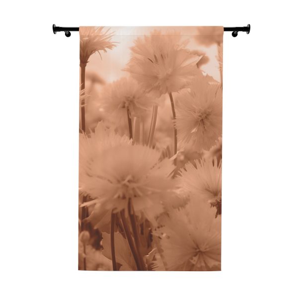 Fuzzy Dandelion Fantasy in Peach Fuzz Tone - Single Panel Blackout Window Curtains (1 Piece)