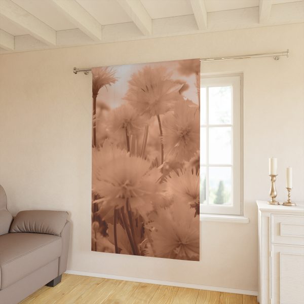 Fuzzy Dandelion Fantasy in Peach Fuzz Tone - Single Panel Blackout Window Curtains (1 Piece) - Image 2