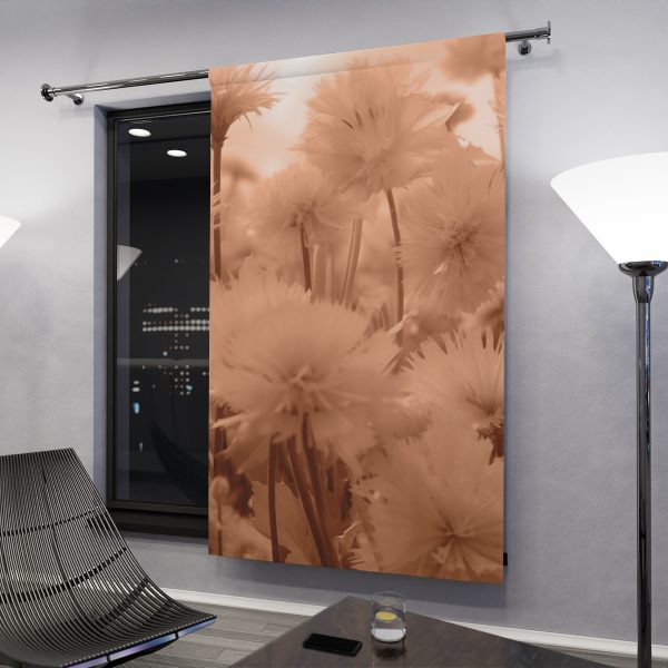 Fuzzy Dandelion Fantasy in Peach Fuzz Tone - Single Panel Blackout Window Curtains (1 Piece) - Image 3