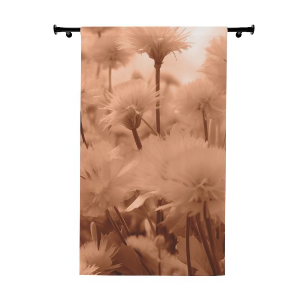 Fuzzy Dandelion Fantasy in Peach Fuzz Tone - Left Side Blackout Window Curtains (1 Piece)