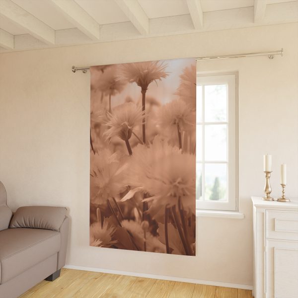 Fuzzy Dandelion Fantasy in Peach Fuzz Tone - Left Side Blackout Window Curtains (1 Piece) - Image 2